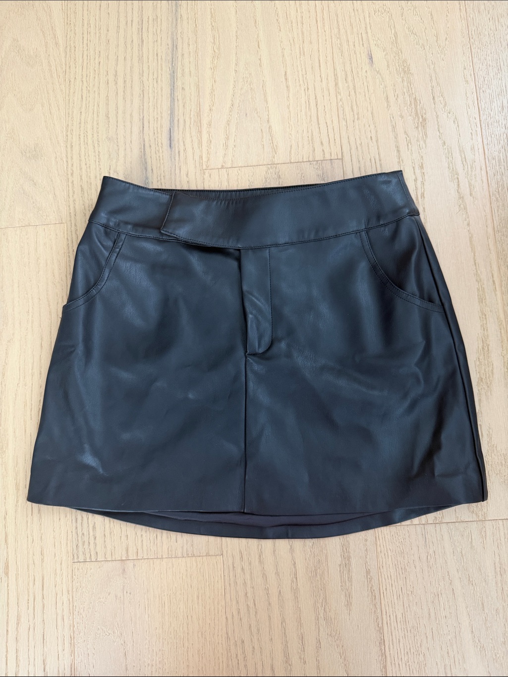 Meshki Suiting Faux Leather Skirt